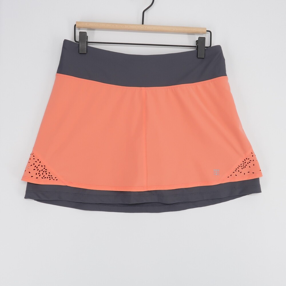 Title Nine Skort Womens M Coral Gray Laser Cut Active Built In Shorts Nimblene
